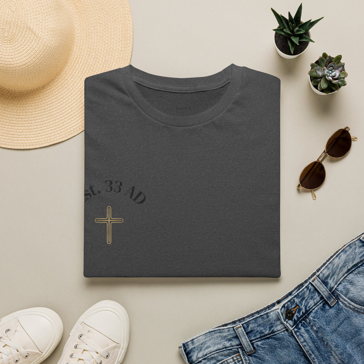 Christian Streetwear T-Shirt - Est. 33 AD | Basics Apparel