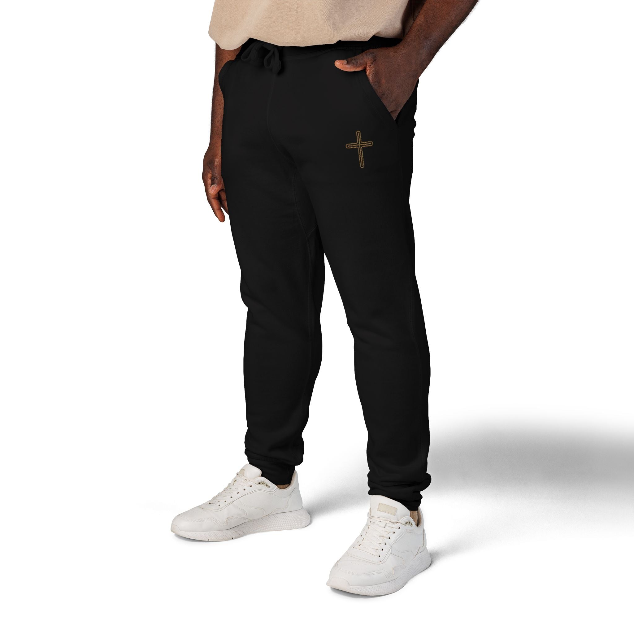 Embroidered Fleece Sweatpants — Minimal Logo Cozy Joggers