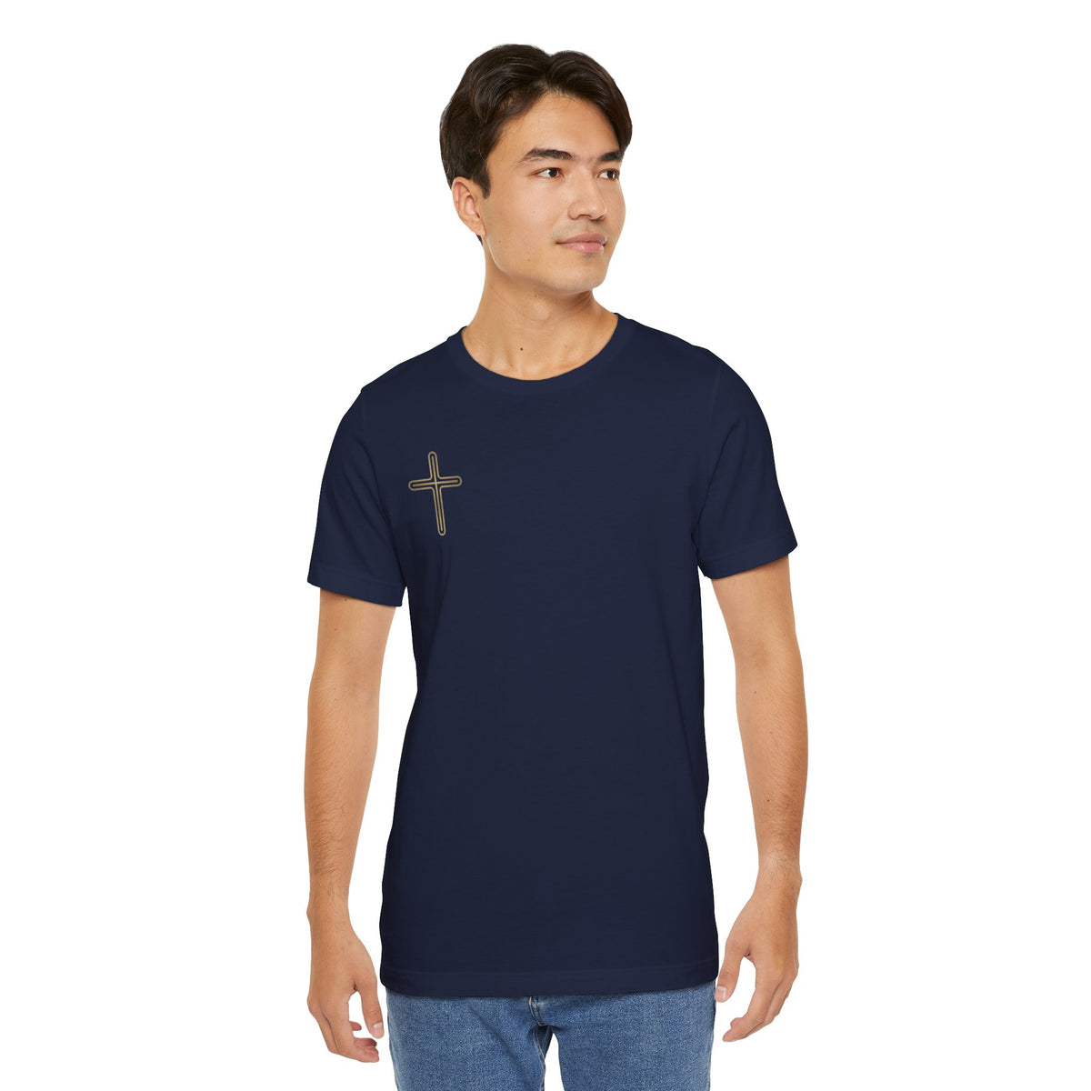 Jesus Portrait Graphic Tee | Minimalist Cross Christian T-Shirt
