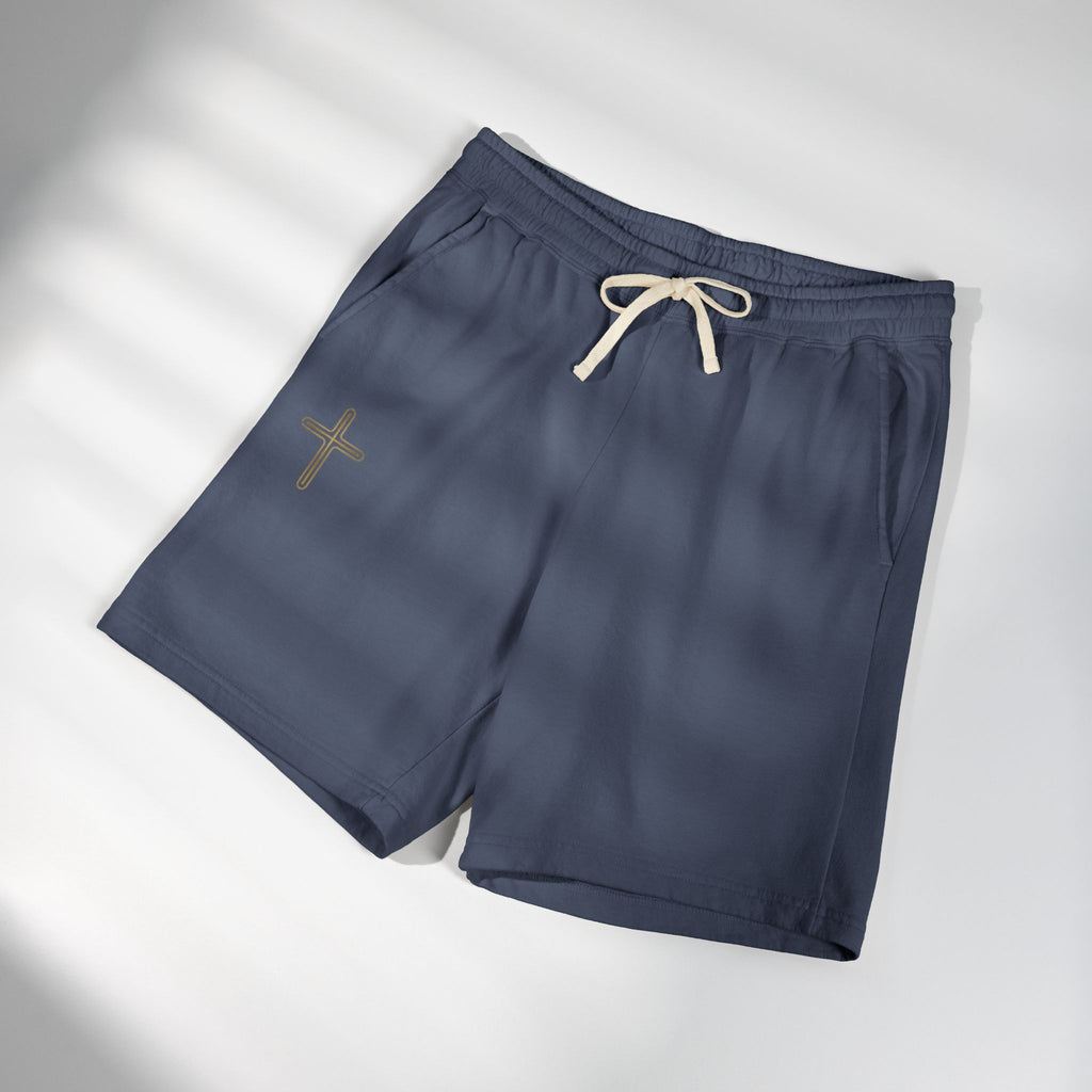 Premium Ivory Lounge Shorts | Minimalist Cross Design