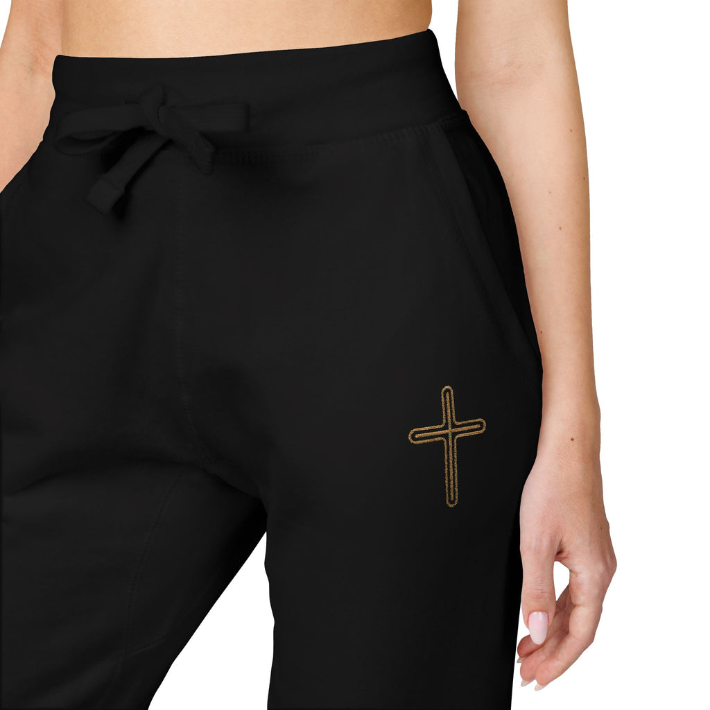Embroidered Fleece Sweatpants — Minimal Logo Cozy Joggers