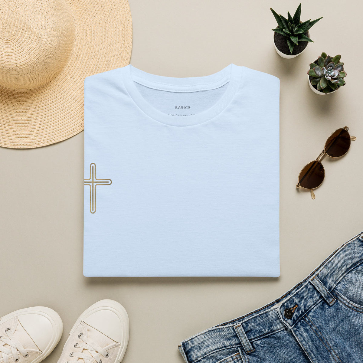 Minimalist Cross Streetwear T-Shirt | Premium Heavyweight Cotton