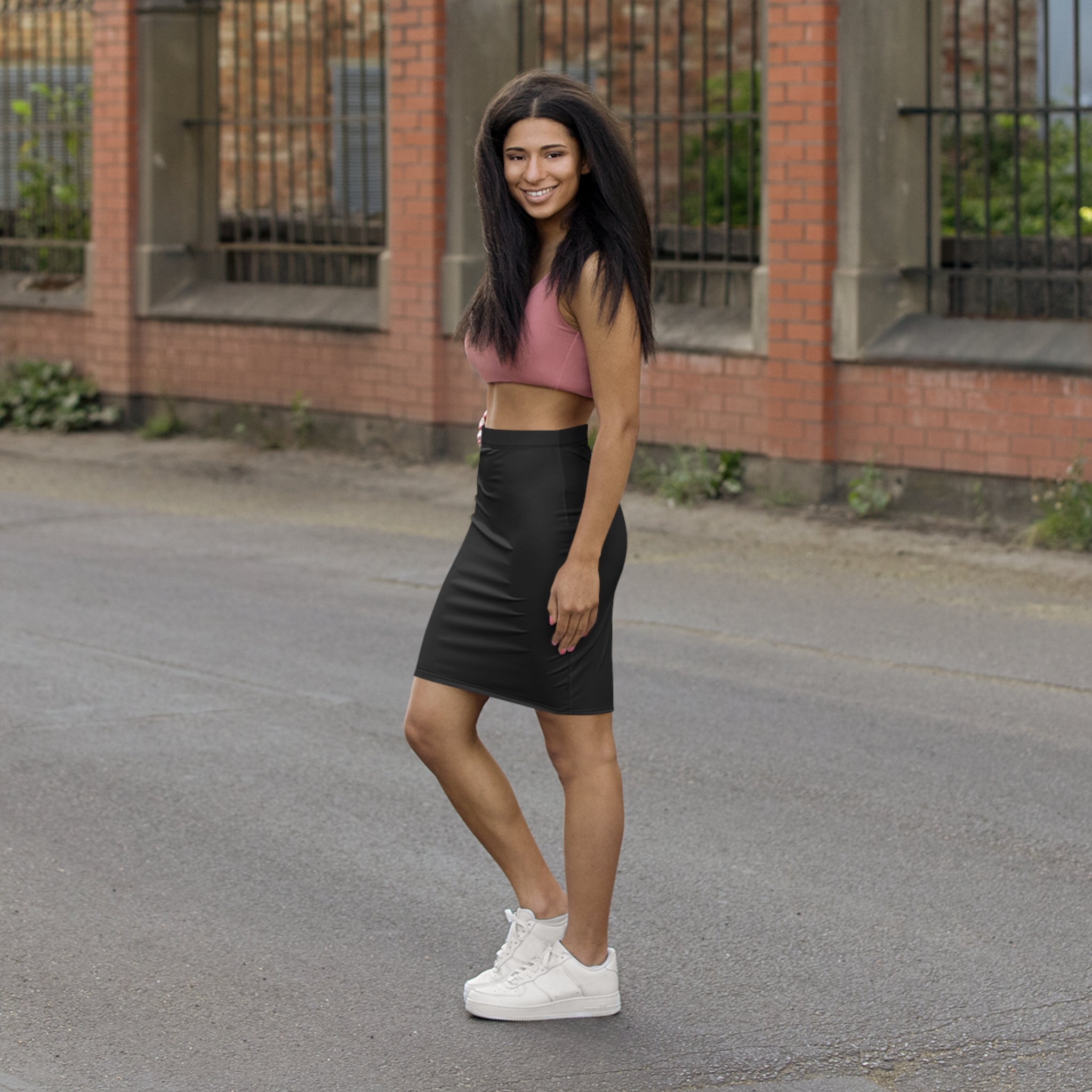 Women's Mid-Waist Pencil Skirt — Classic Sleek White Pencil Skirt for Work & Every Day