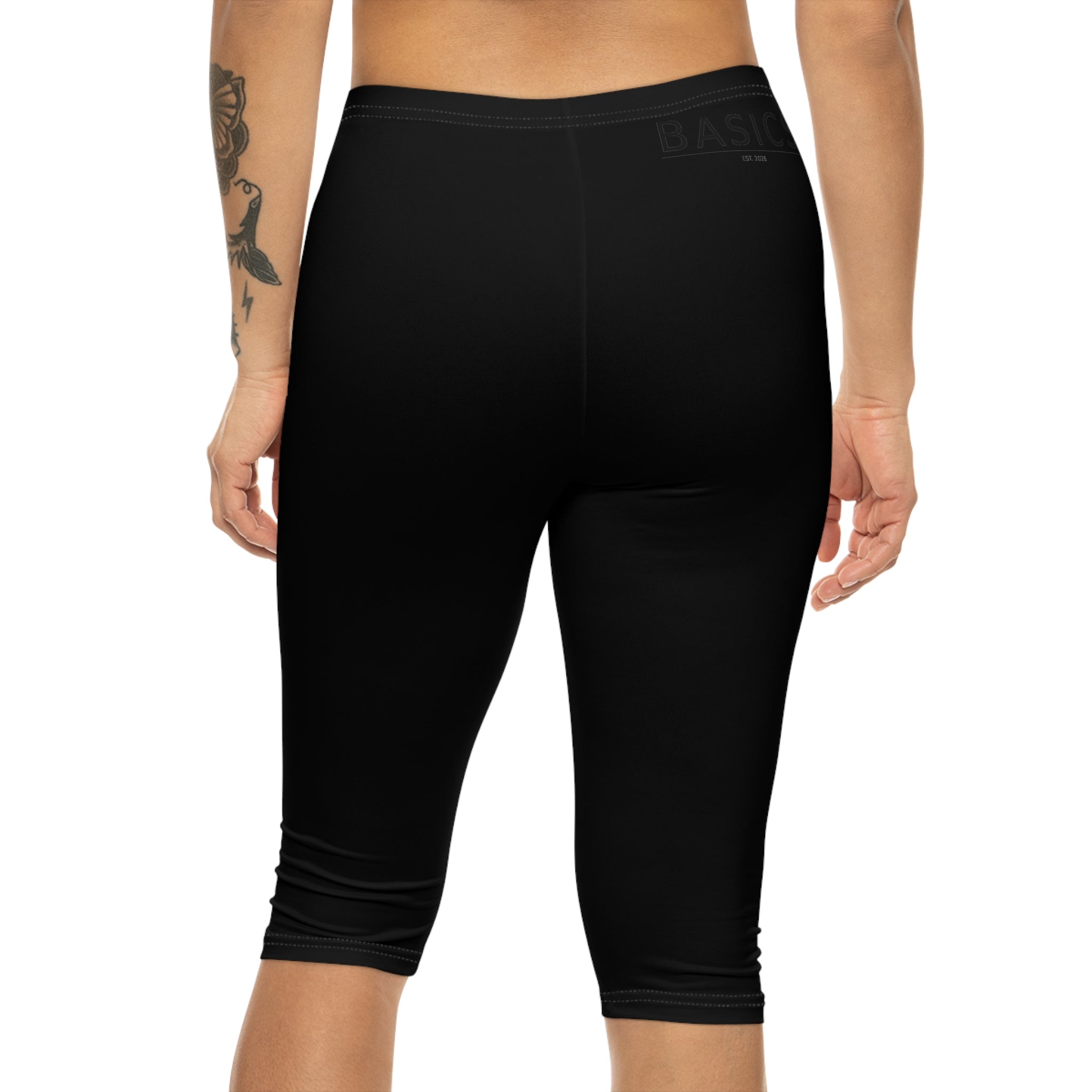 Basics Black Women’s Capri Leggings — Comfortable Everyday Activewear