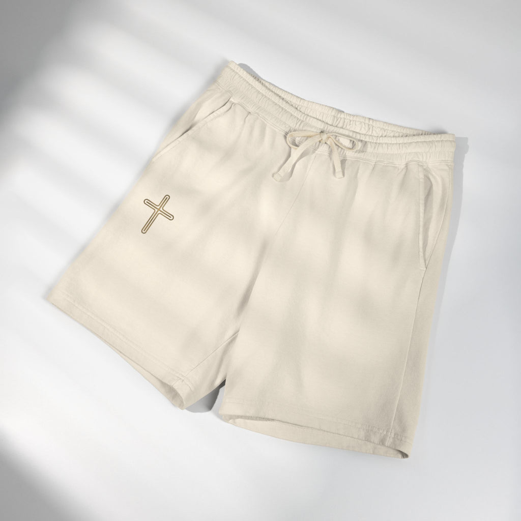 Basics Lightweight Fleece Sweat Shorts — Minimal Cross Accent
