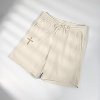Premium Ivory Lounge Shorts | Minimalist Cross Design