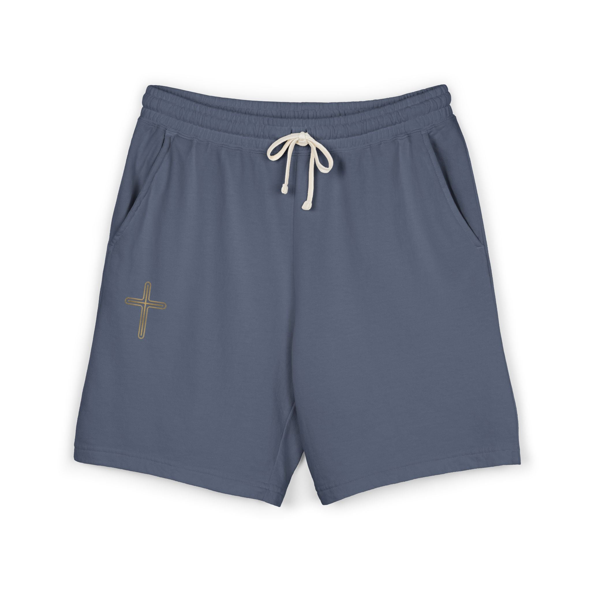 Premium Ivory Lounge Shorts | Minimalist Cross Design