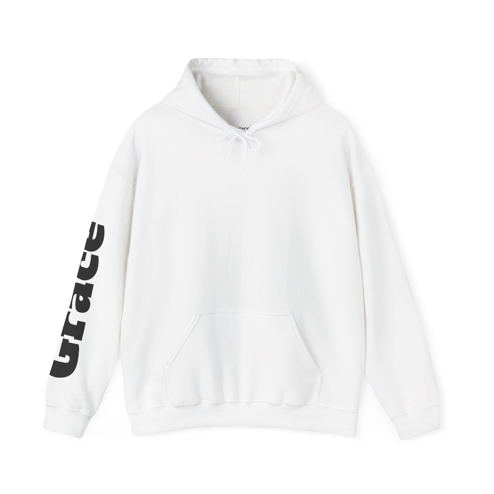 Jesus Portrait Hoodie with "Grace" Sleeve Graphic — Inspirational Christian Streetwear