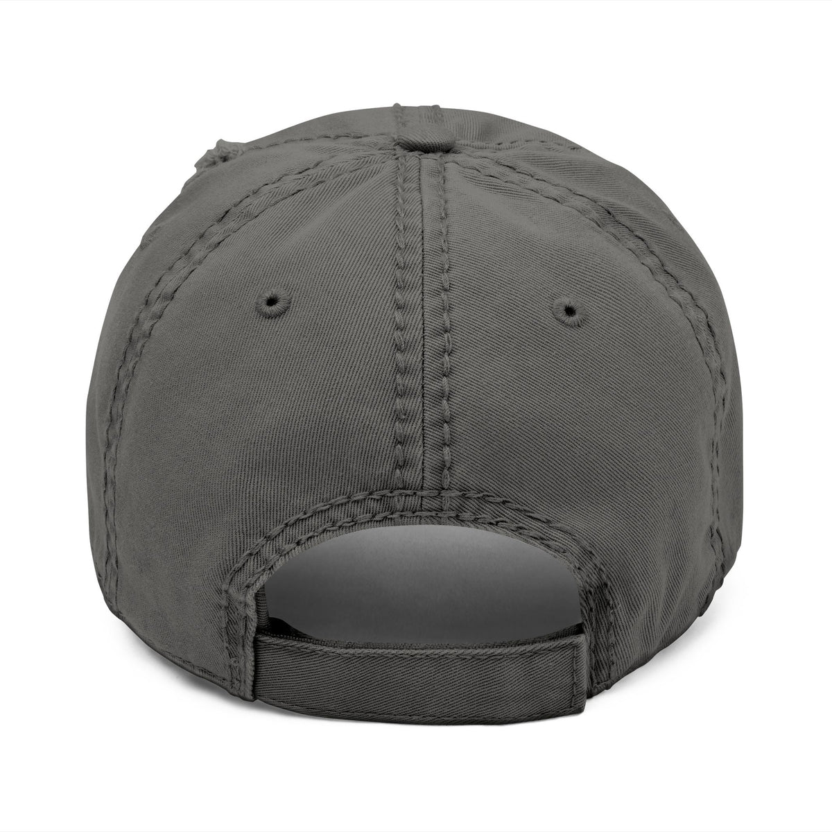 Distressed Embroidered Streetwear Cap - Charcoal Grey WRSHP Dad Hat