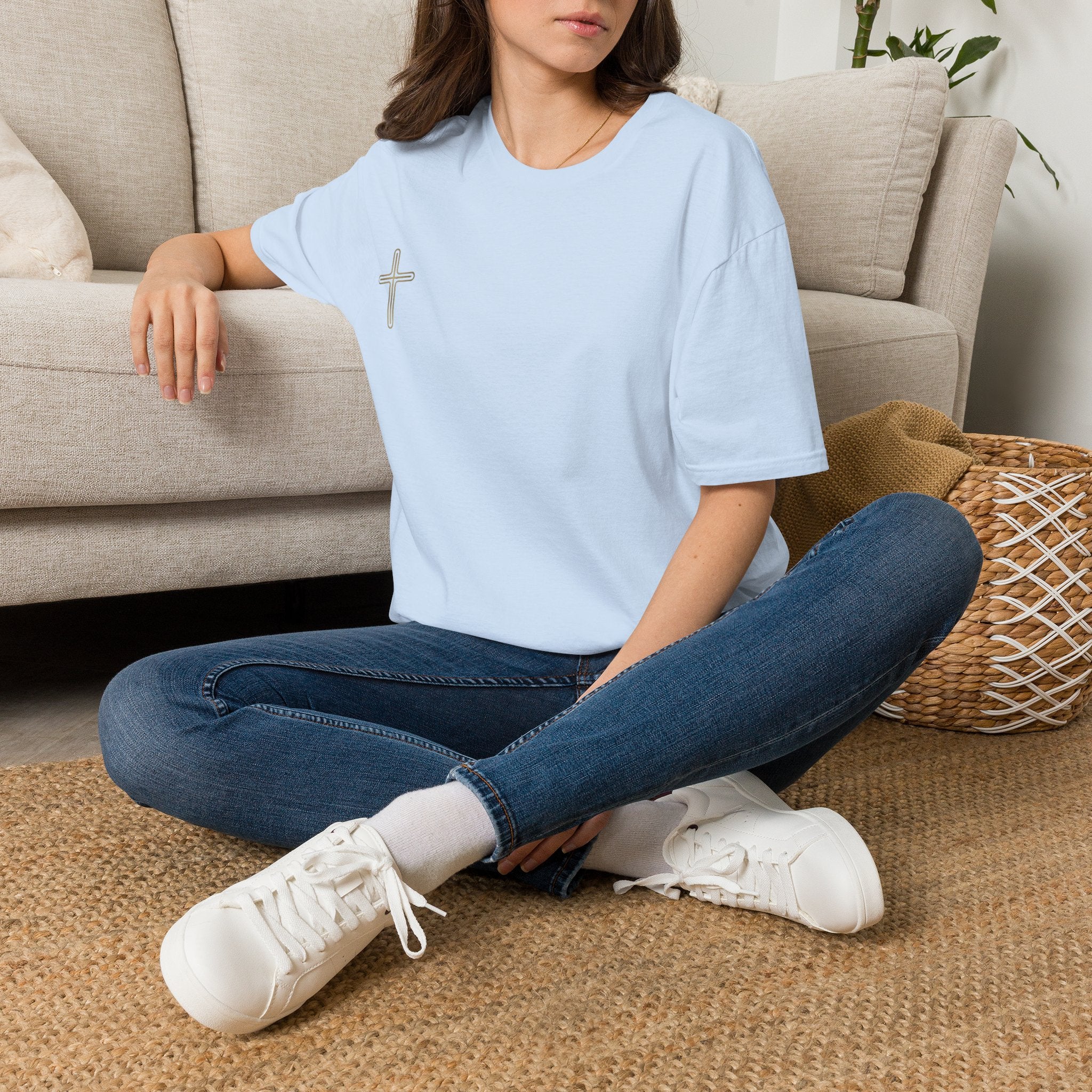 Minimalist Cross Streetwear T-Shirt | Premium Heavyweight Cotton