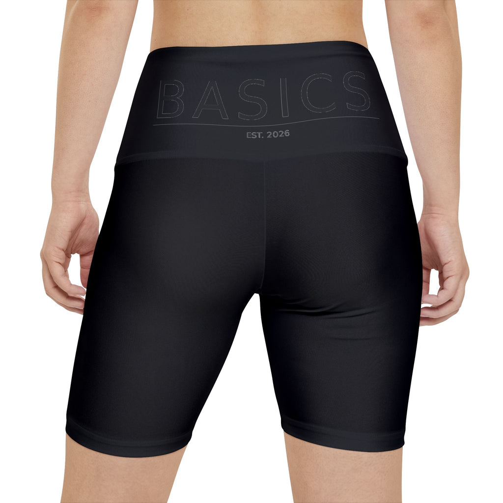 Workout Shorts — 'BASICS' High-Waist White Women's Athletic Bike Shorts