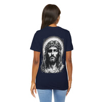 Jesus Portrait Graphic Tee | Minimalist Cross Christian T-Shirt