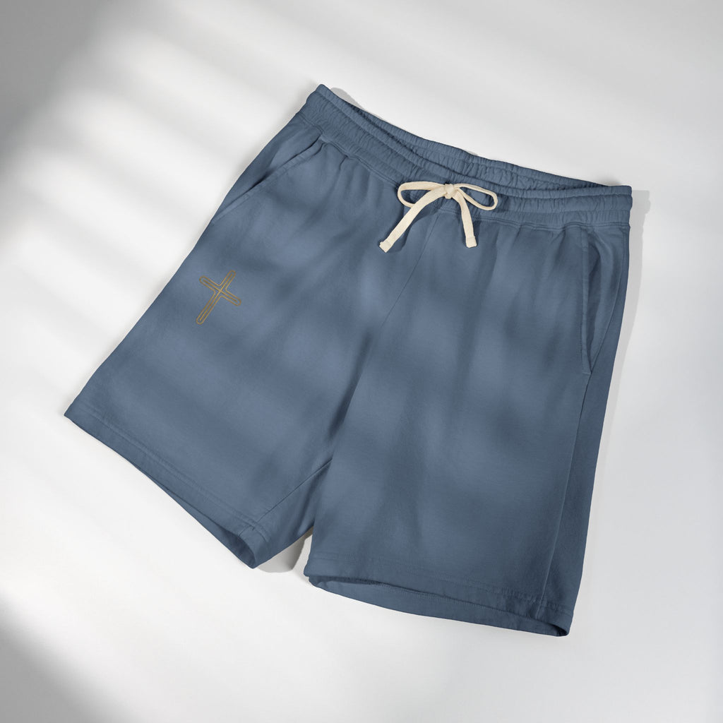 Basics Lightweight Fleece Sweat Shorts — Minimal Cross Accent