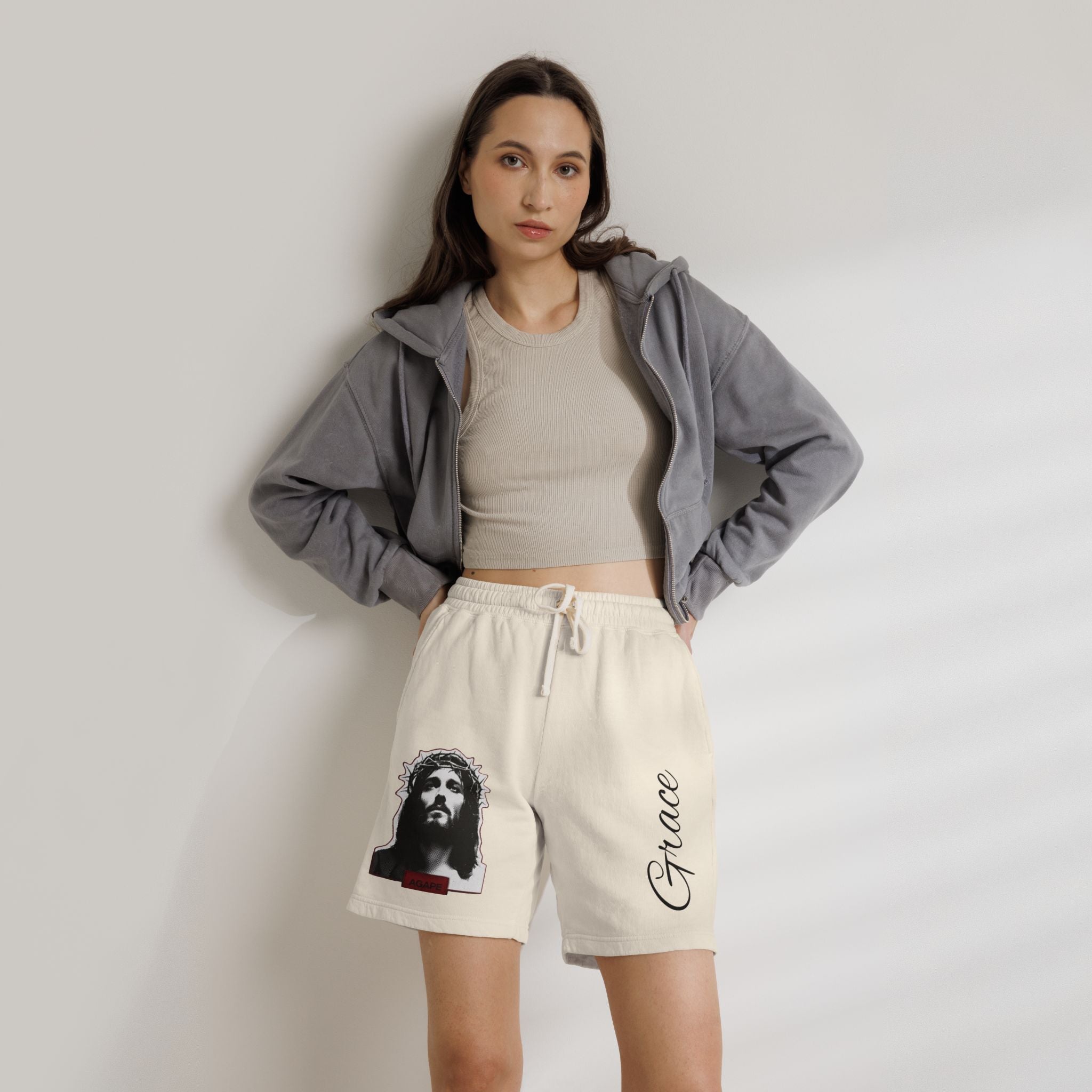 Grace Christian Graphic Sweat Shorts | Basics Apparel