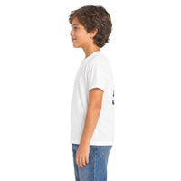 Kids Japanese Wave Graphic T-Shirt - White | Basics Apparel
