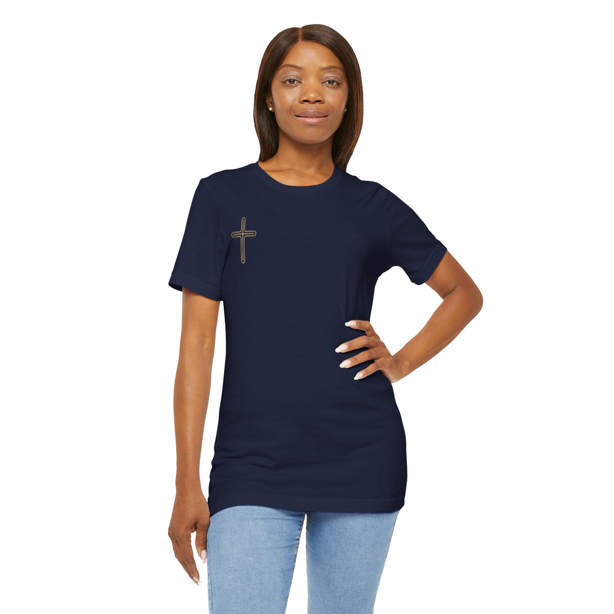 Jesus Portrait Graphic Tee | Minimalist Cross Christian T-Shirt