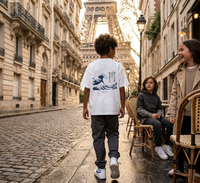 Kids Japanese Wave Graphic T-Shirt - White | Basics Apparel