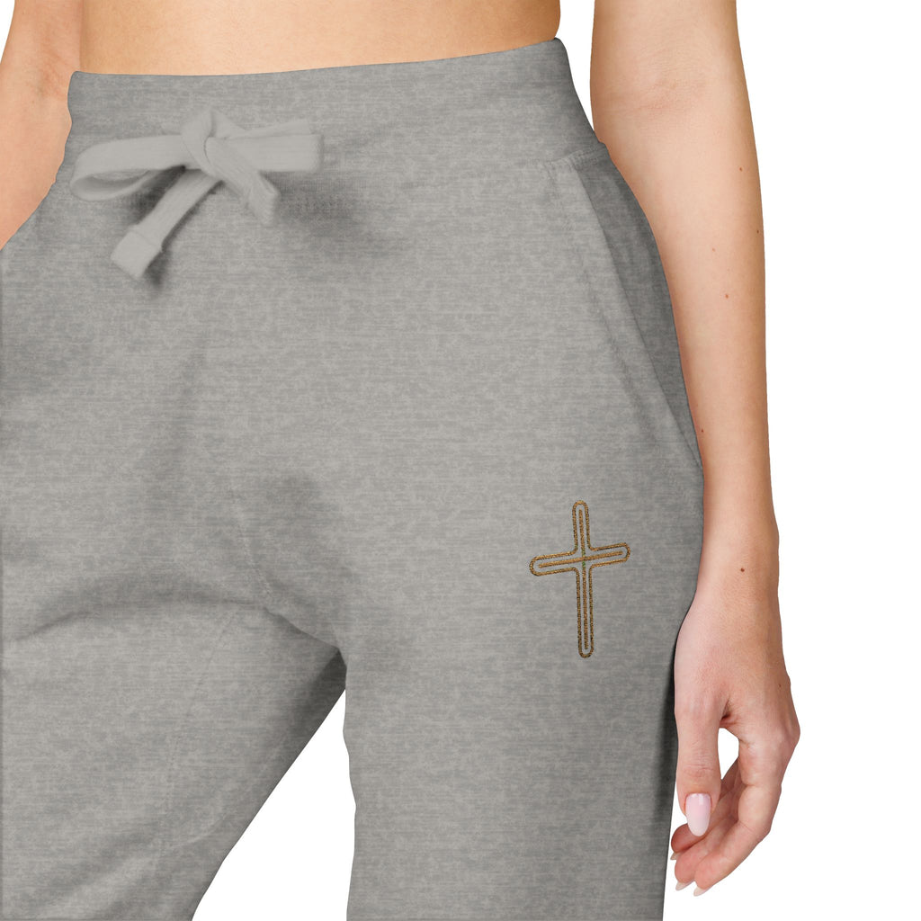 Embroidered Fleece Sweatpants — Minimal Logo Cozy Joggers