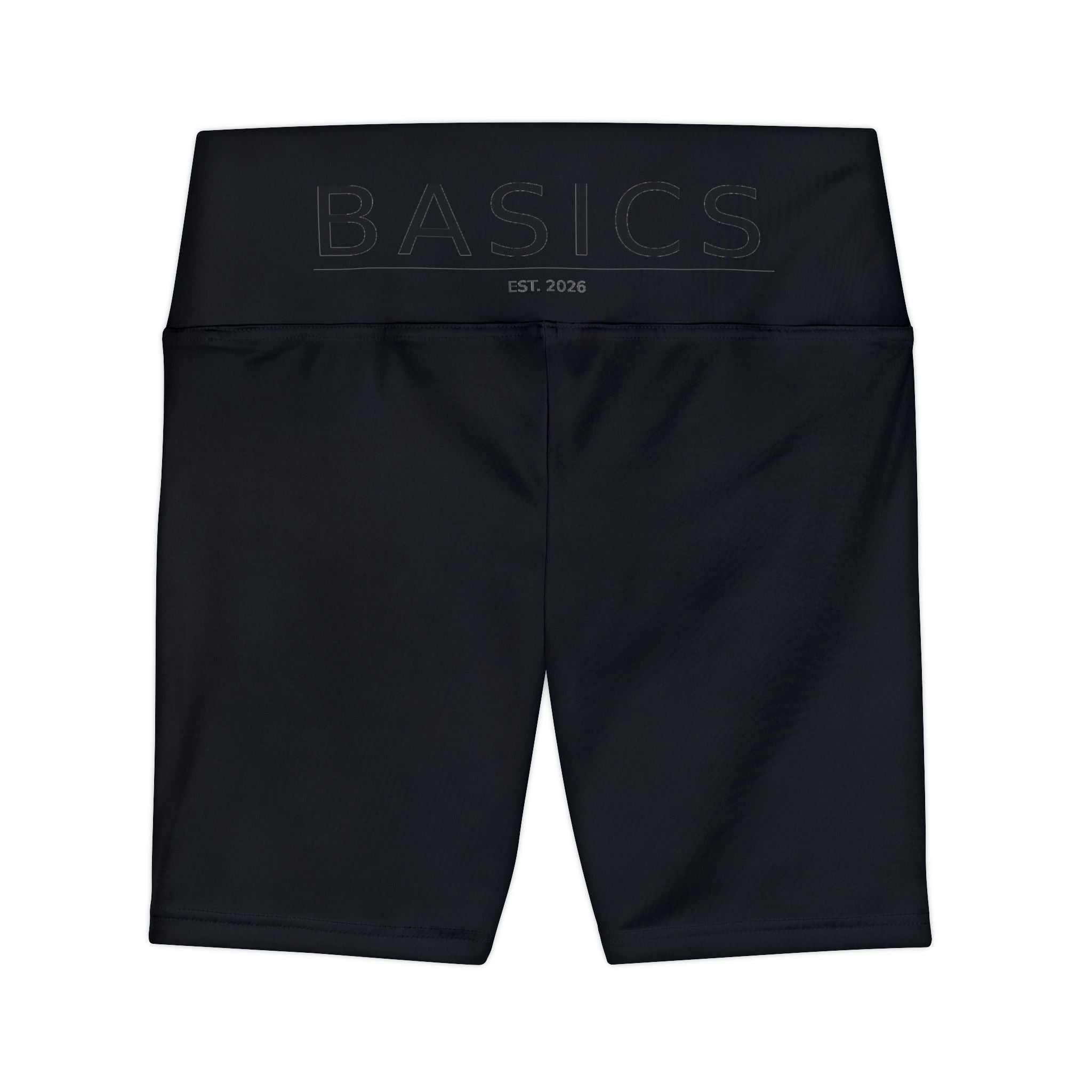 Workout Shorts — 'BASICS' High-Waist White Women's Athletic Bike Shorts