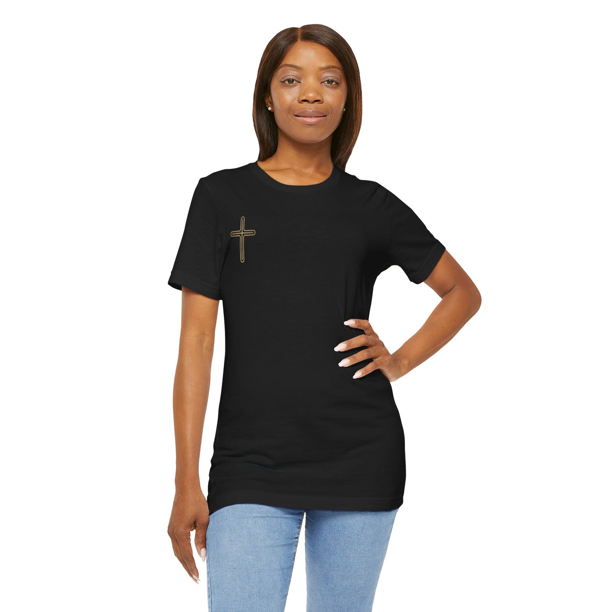 Jesus Portrait Graphic Tee | Minimalist Cross Christian T-Shirt