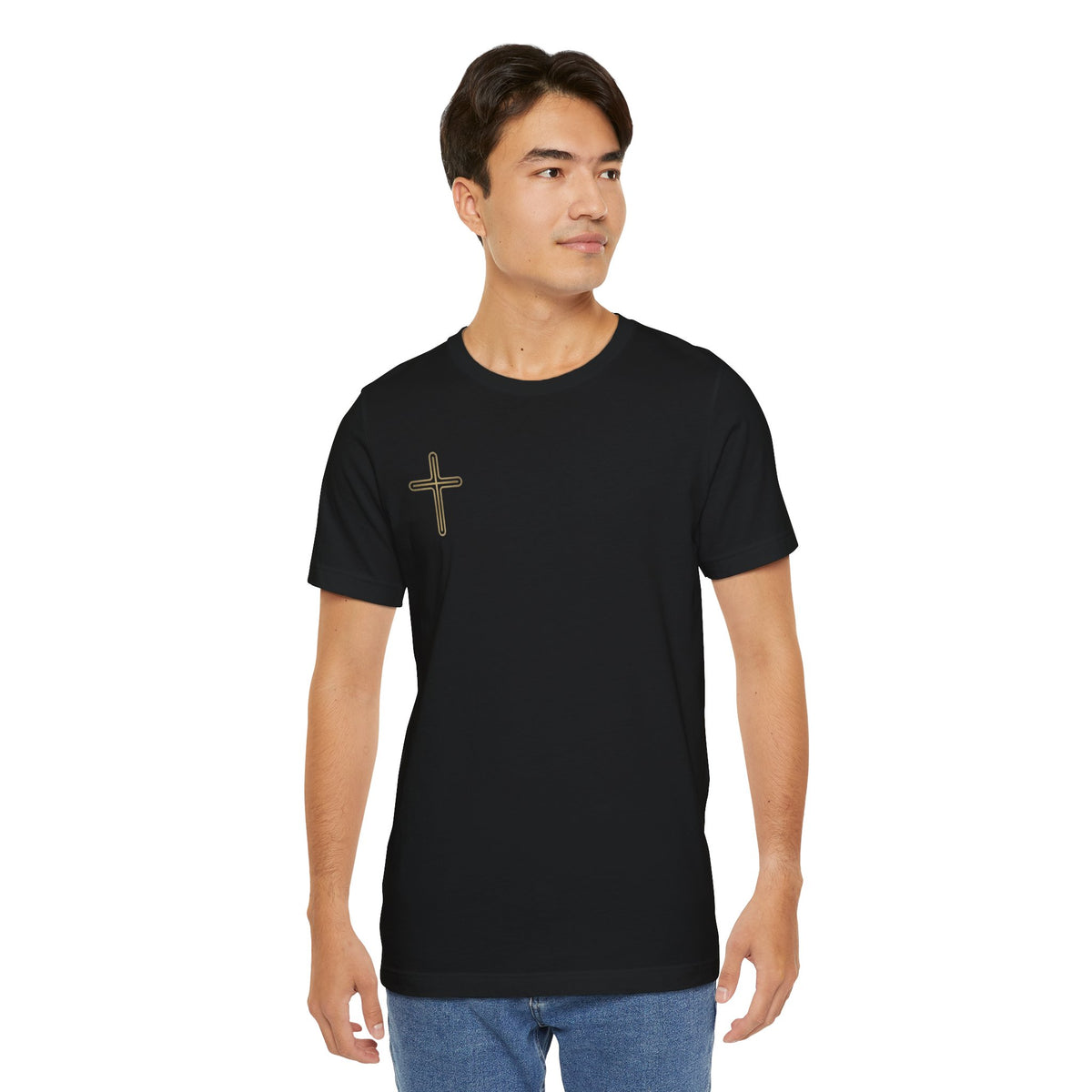 Jesus Portrait Graphic Tee | Minimalist Cross Christian T-Shirt