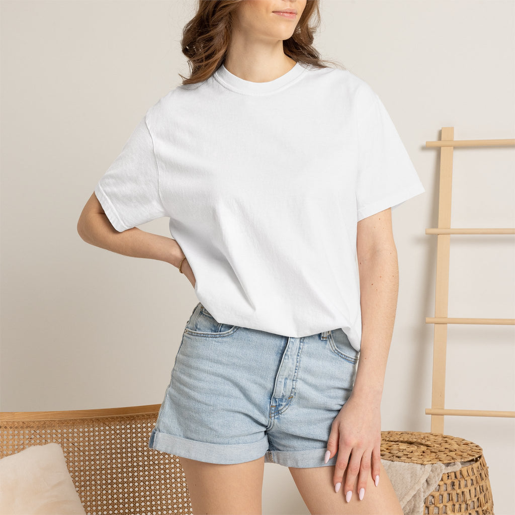 Premium T-Shirt — Japanese Wave Back Print with Kanji Text (Hokusai-Inspired)
