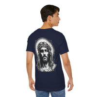Jesus Portrait Graphic Tee | Minimalist Cross Christian T-Shirt
