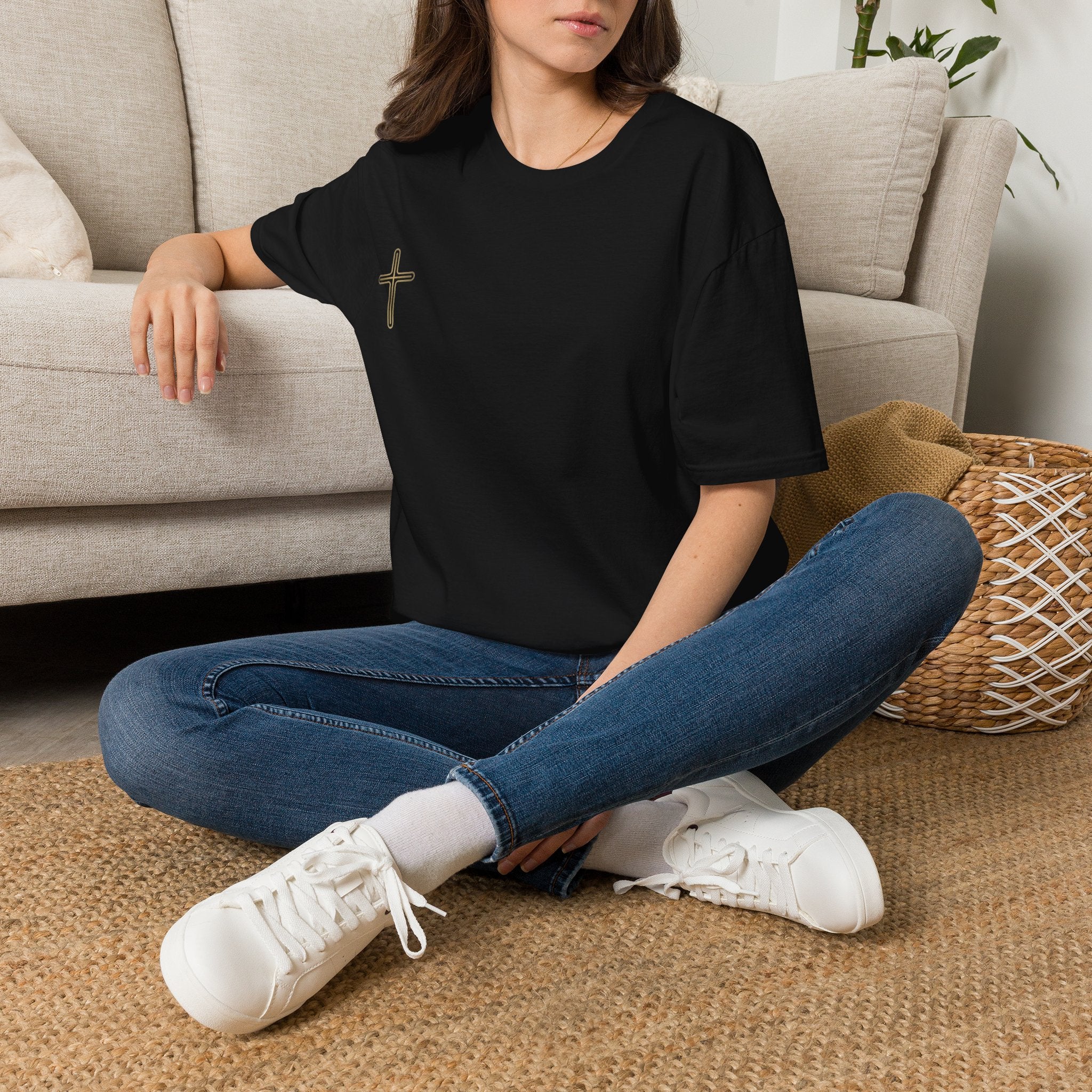 Minimalist Cross Streetwear T-Shirt | Premium Heavyweight Cotton