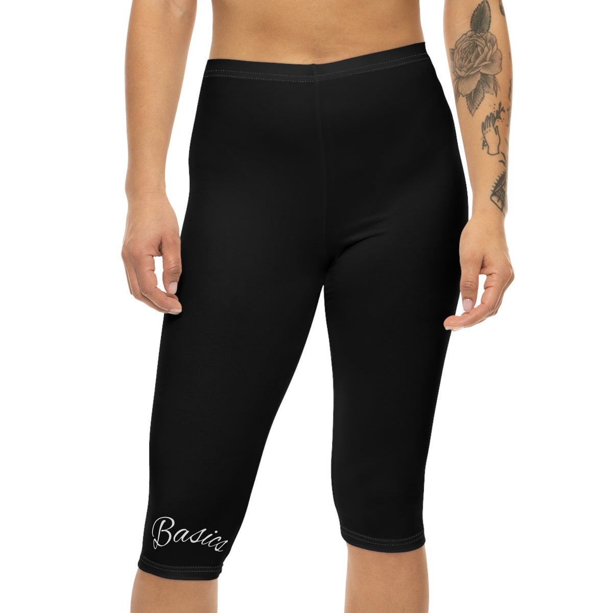 Basics Women's Black Capri Leggings | Premium Essentials