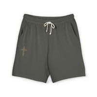 Premium Ivory Lounge Shorts | Minimalist Cross Design