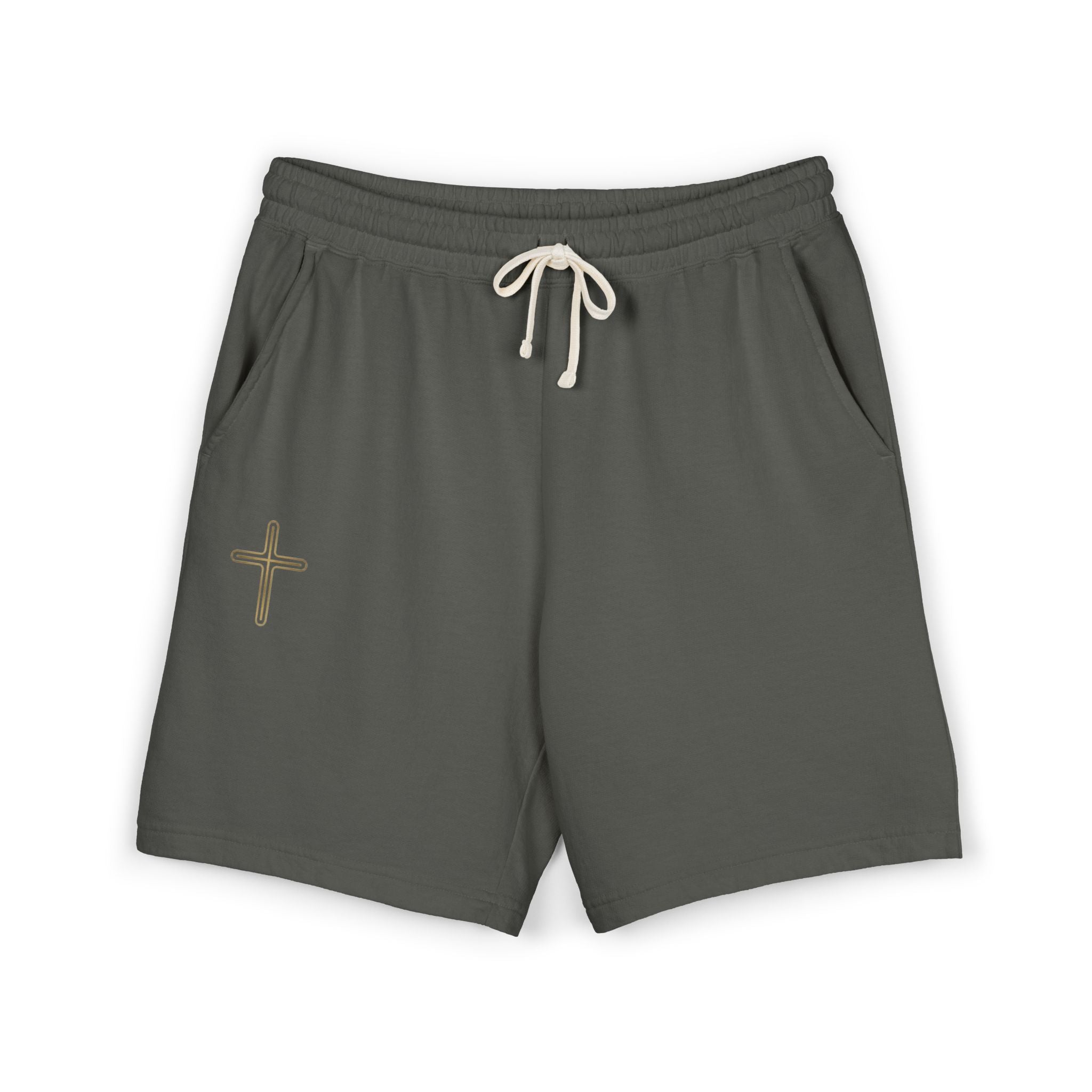 Basics Lightweight Fleece Sweat Shorts — Minimal Cross Accent