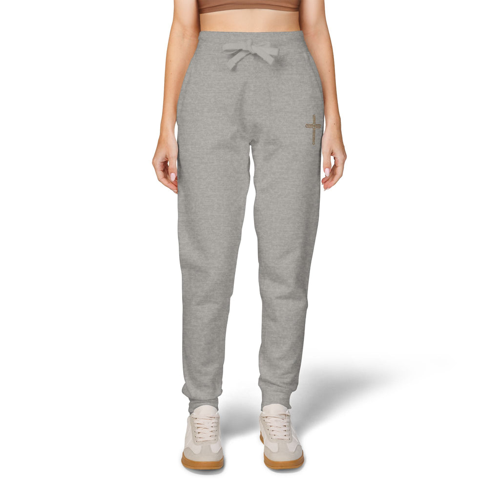 Embroidered Fleece Sweatpants — Minimal Logo Cozy Joggers