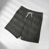 Premium Ivory Lounge Shorts | Minimalist Cross Design