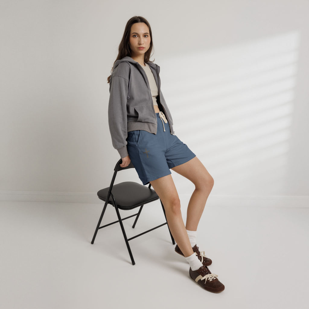 Basics Lightweight Fleece Sweat Shorts — Minimal Cross Accent