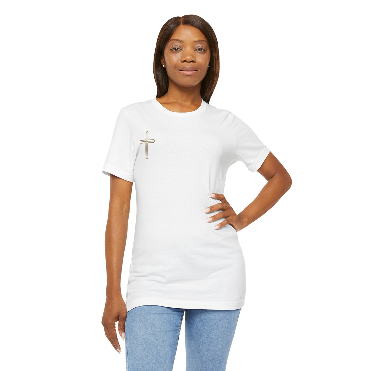 Jesus Portrait Graphic Tee | Minimalist Cross Christian T-Shirt