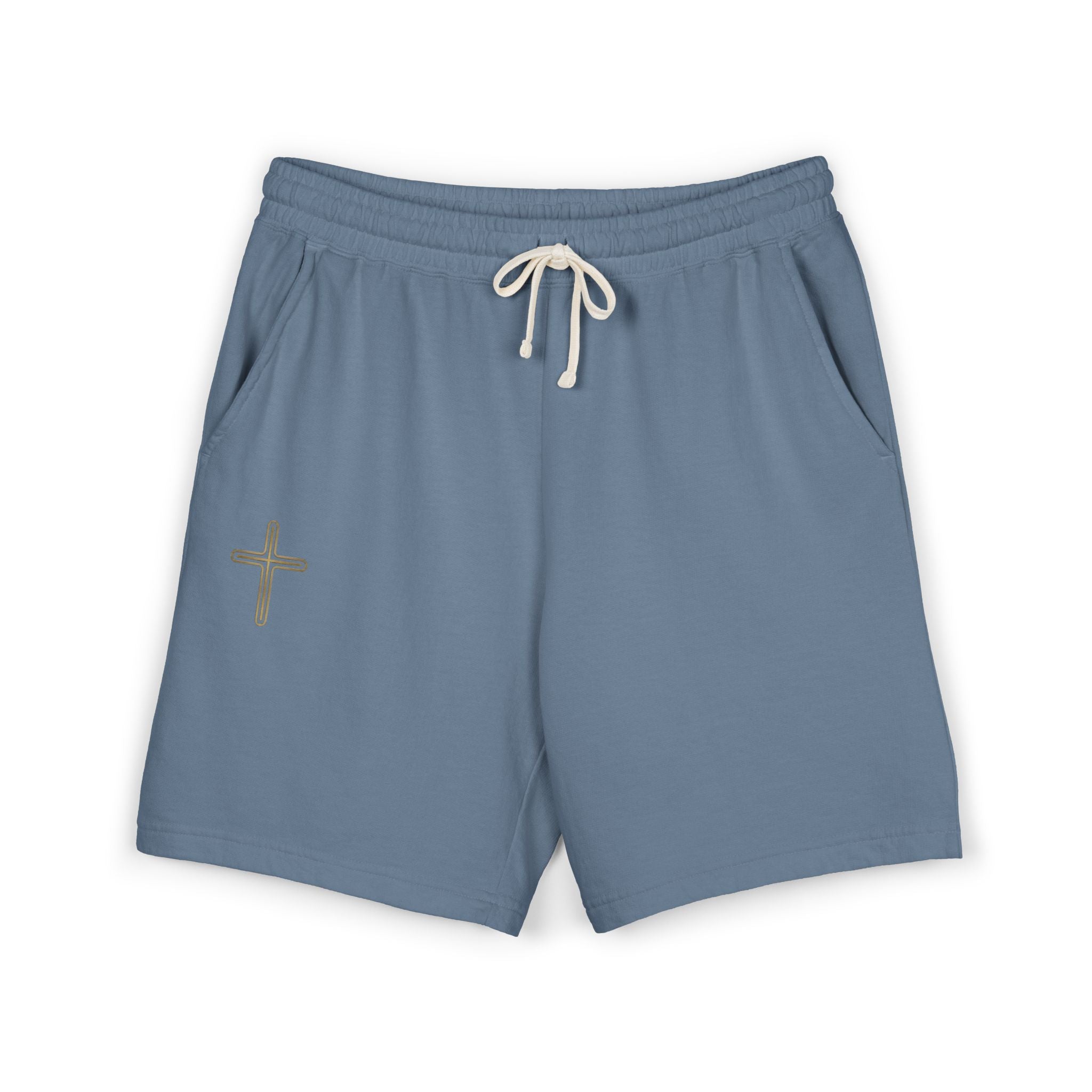 Basics Lightweight Fleece Sweat Shorts — Minimal Cross Accent