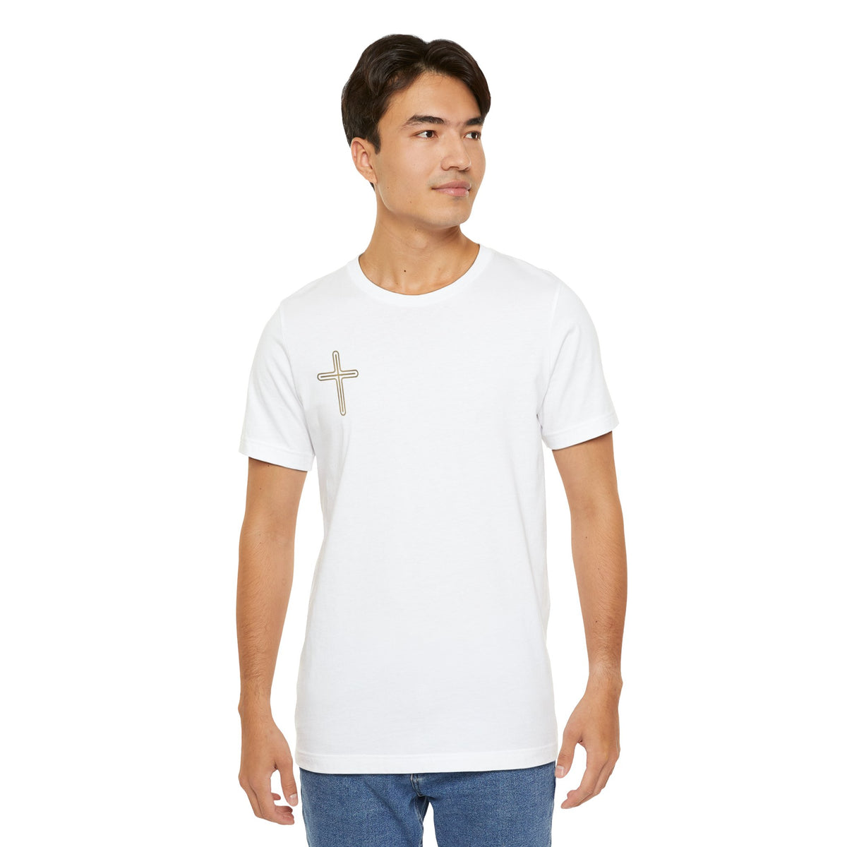 Jesus Portrait Graphic Tee | Minimalist Cross Christian T-Shirt