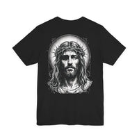 Jesus Portrait Graphic Tee | Minimalist Cross Christian T-Shirt